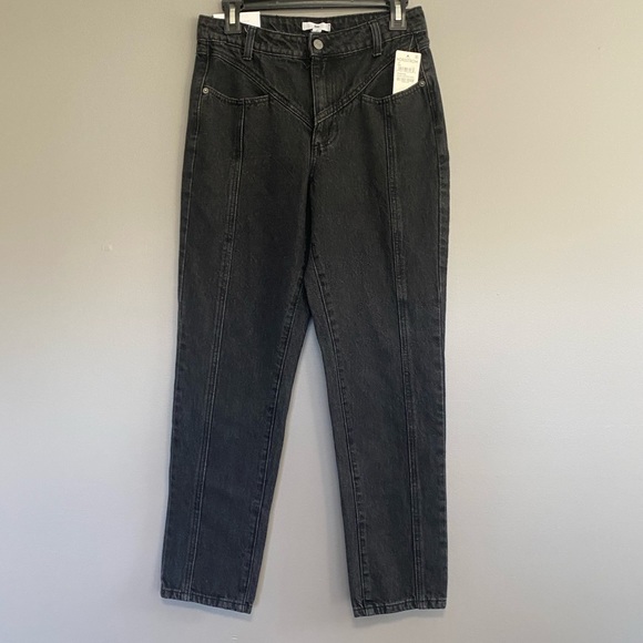 BP. Mom Jeans V Seam in Black Vintage Wash - Picture 2 of 6